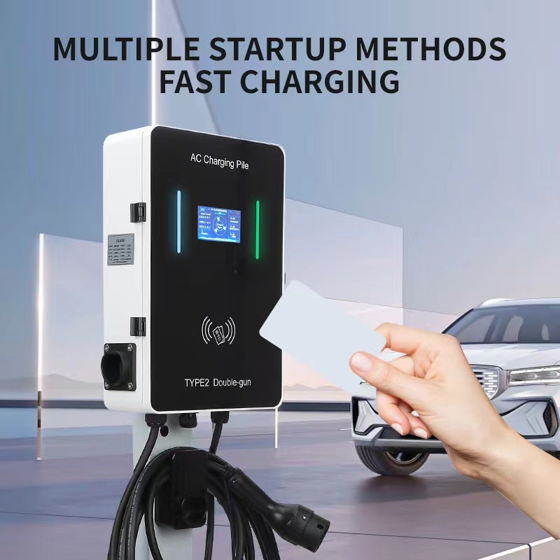 13241 1 nastenna nabijecka pro elektromobily elvix wbac 4955 t2 2 kabely 22kw 5m rfid nabijeci stanice ev