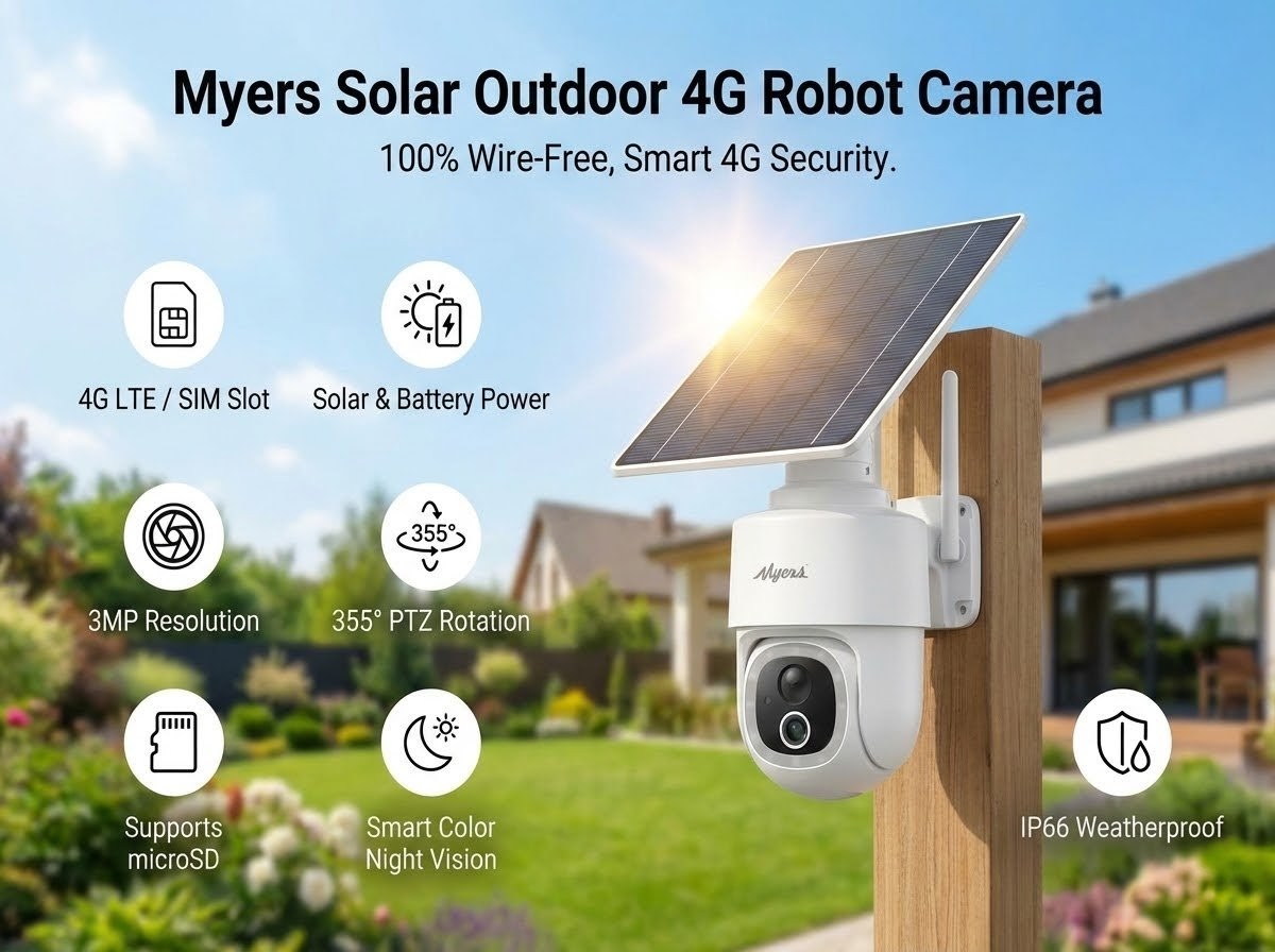 Kamera Zewnętrzna Solar 4G SIM | 4MP | Obrót PTZ 320° | Audio|Aplikacja