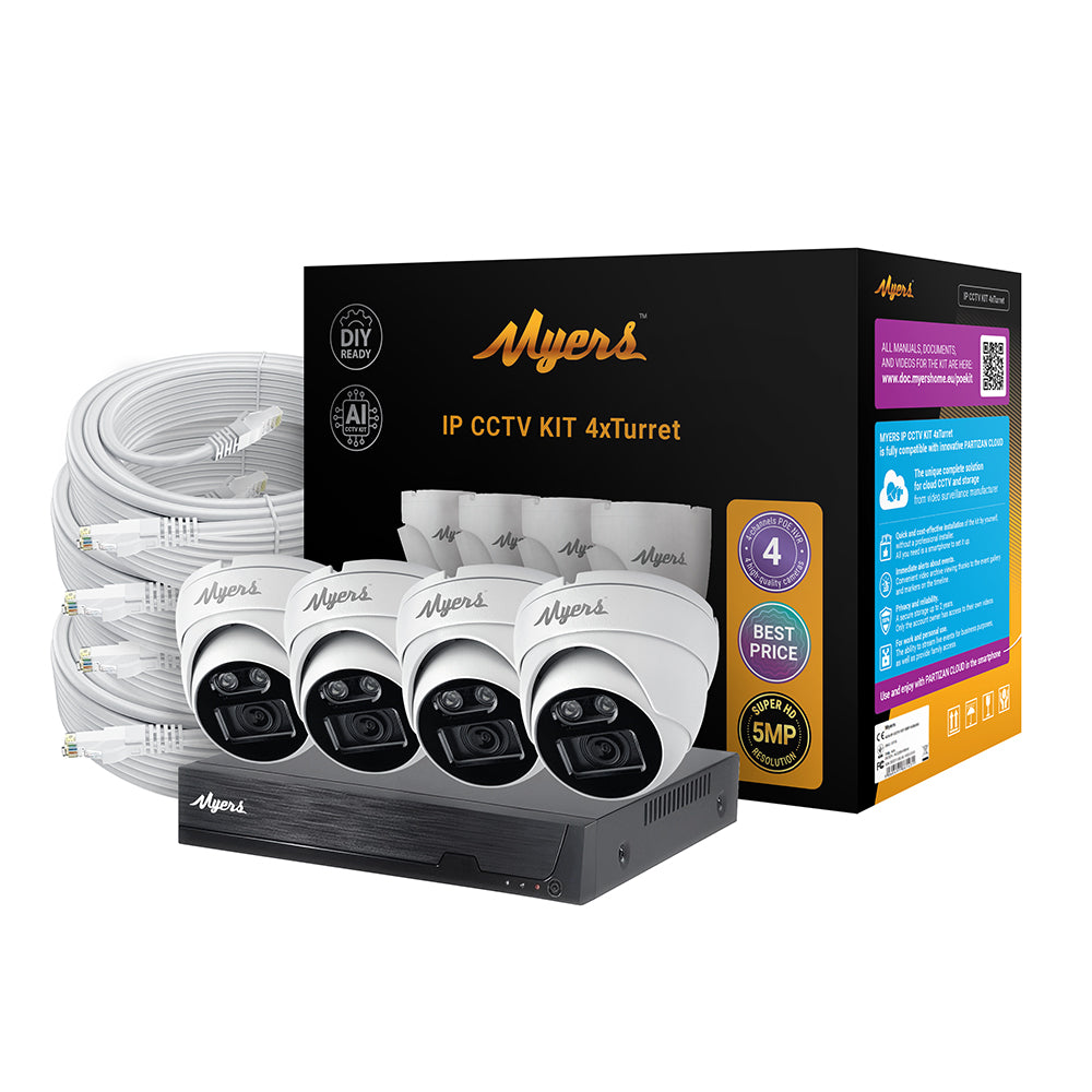 Zestaw POE Myers 4CH IP KIT 5MP 4xTurret