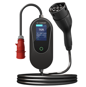 PMAC 8595 T2-3P16-CEE 11 kW 7 m Portable EV Charger with App, Elvix EV Charging Station (Black)