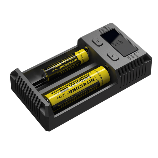NITECORE i2 NEW smart charger - two independent positions, charges Li-Ion, Ni-MH, Ni-Cd, 12/230V