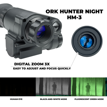 GEN1 Ork Hunter NIGHT HM-3 GEN2+ Ork Hunter PVS-7 Night Vision Monocular (With helmet and head mount)