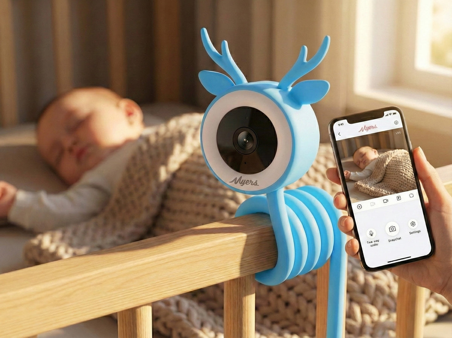 Niania Elektroniczna WiFi 4MP (2K) | Czujniki Płaczu i Temperatury | Aplikacja