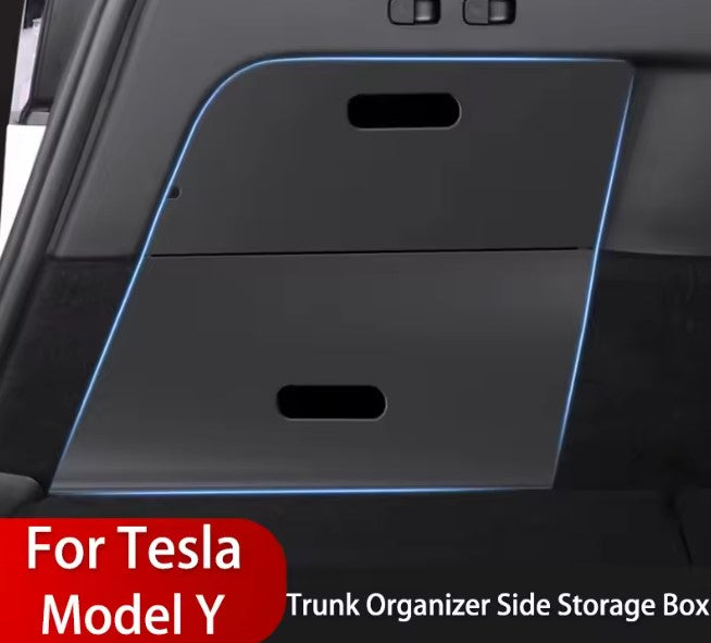 Schowek Elvix do bagażnika Tesli Model Y z boku