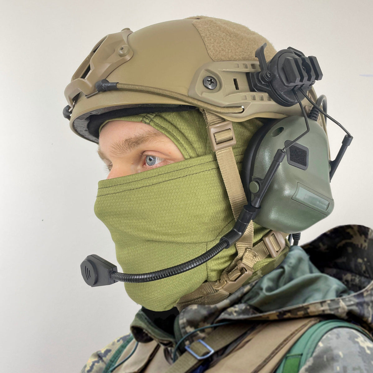 Tactical Helmet Headset Ork Hunter Active Headset Olive (Demo unit - Like new)