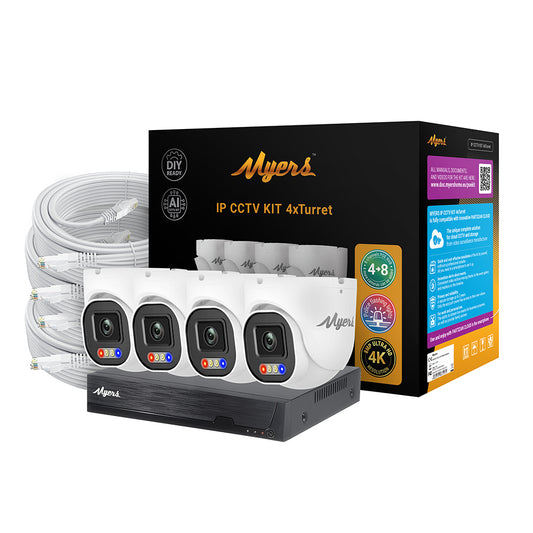 Zestaw POE Myers 8CH IP KIT 8MP 4xTurret FADA