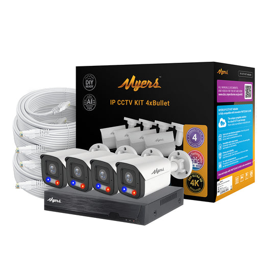 Zestaw POE Myers 4CH IP KIT 8MP 4xBullet FADA