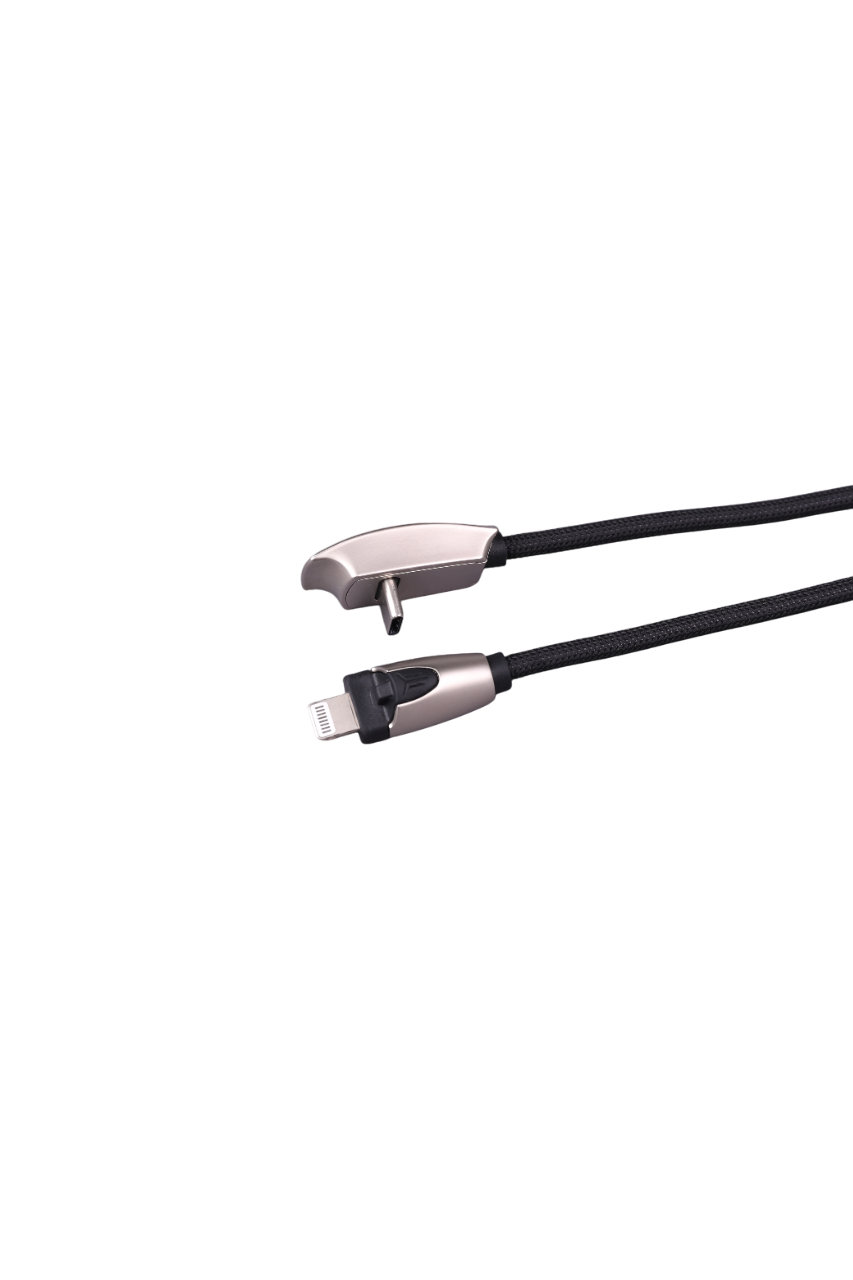 Kabel danych Elvix do Tesli Model 3/Y TYPE-C kątowy do Apple Silver