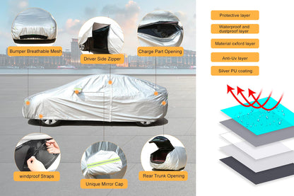 Protective Cover for Tesla Model S Silver Elvix