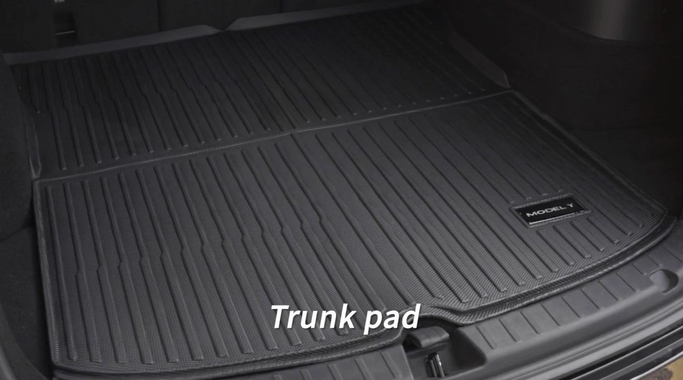 Set of Rubber Trunk Mats for the Tesla Y (3 pieces) by Elvix (Unboxed - New)