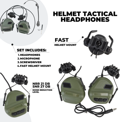 Active Helmet Headset Olive
