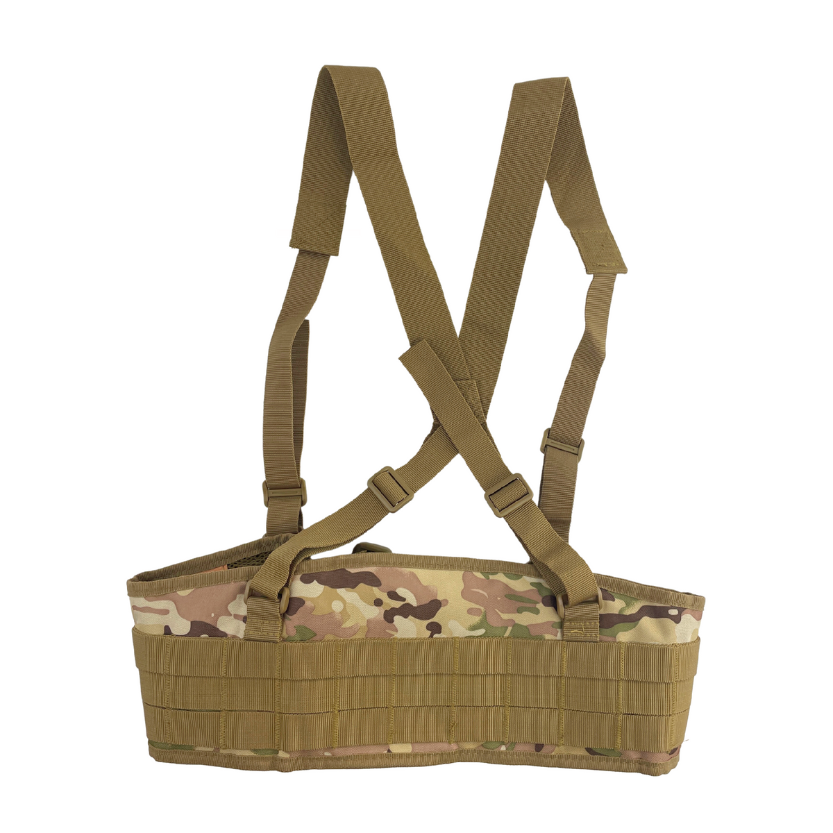 Tactical belt with suspenders and MOLLE attachment system Belt5 Straps Camo