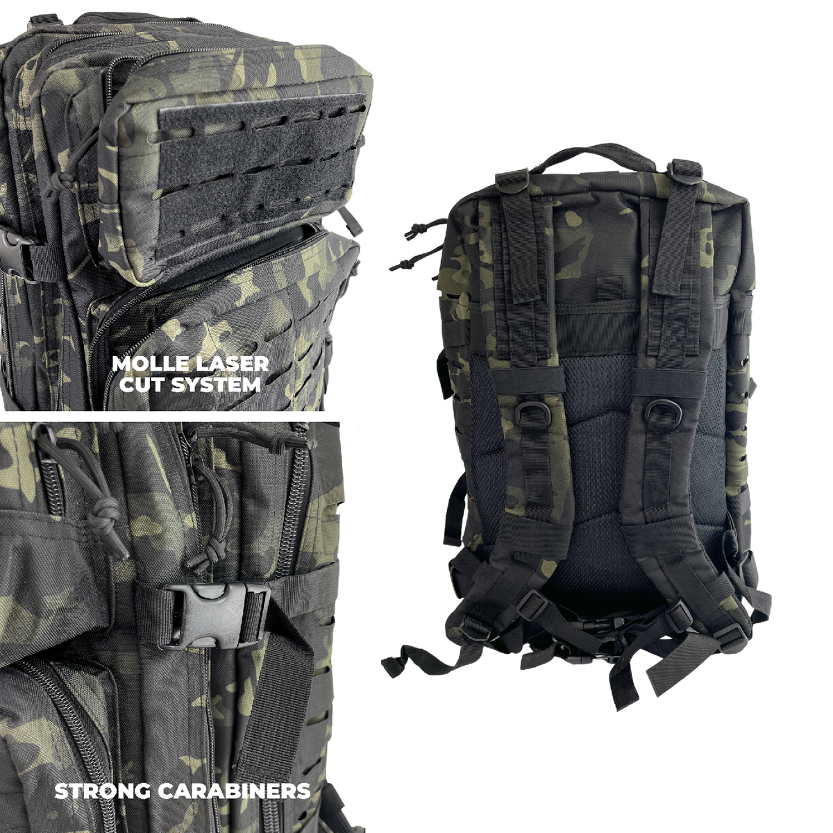Plecak taktyczny 40 L z systemem Molle Laser Cut (BPT9-40) Camo Black