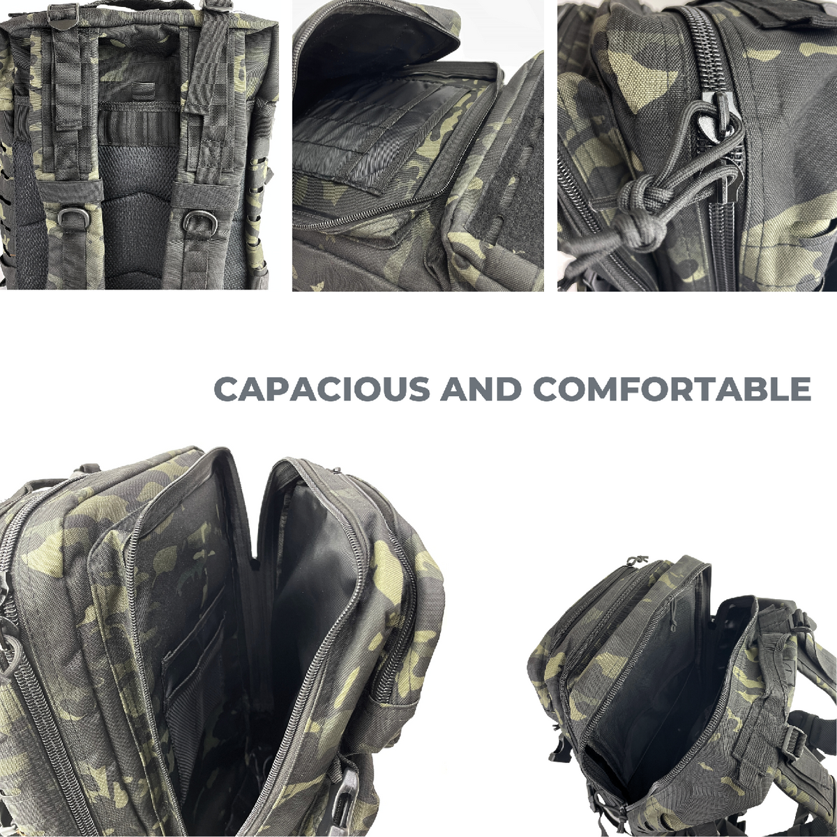 Plecak taktyczny 40 L z systemem Molle Laser Cut (BPT9-40) Camo Black