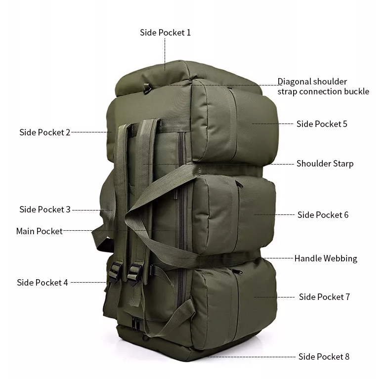 Duża torba-plecak taktyczny 90 L Partizan Tactical BT1-90 Olive