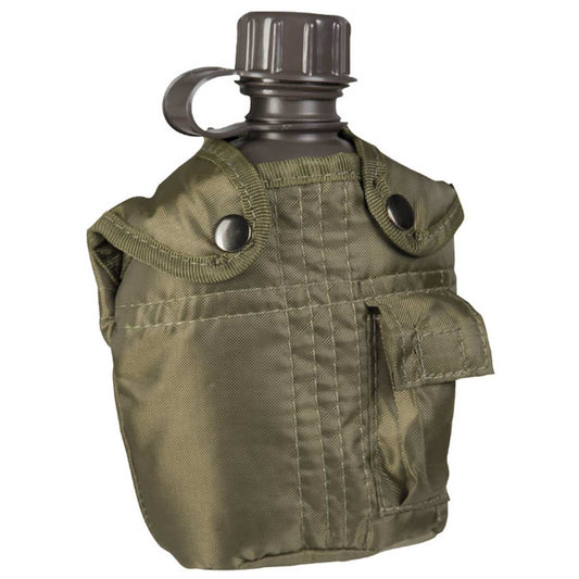 US Style 1L Mil-Tec Plastic Canteen with Cover Olive