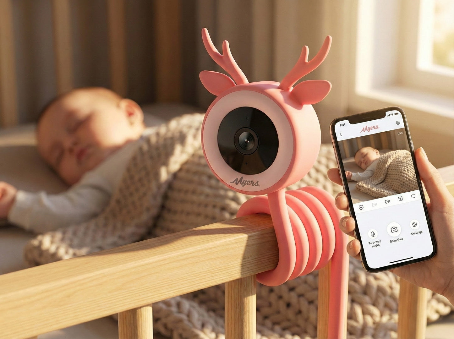 Niania Elektroniczna WiFi | 4MP 2.5K QHD |Wykrywanie Płaczu | Detekcja ruchu|Aplikacja