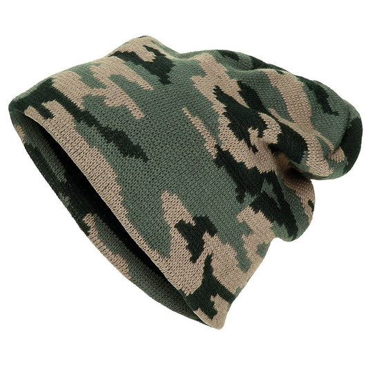 Czapka beanie z cienkiego dzianiny MFH Woodland
